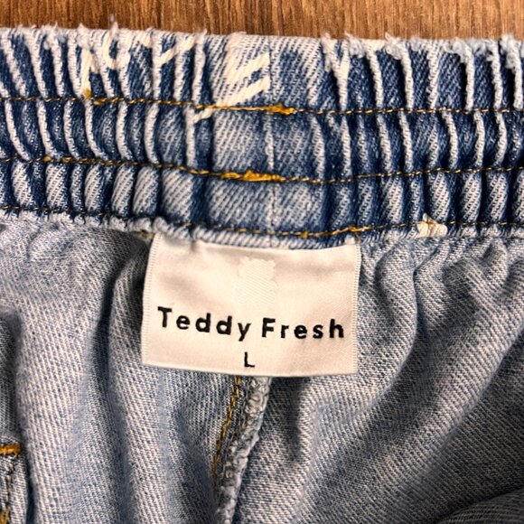 Teddy Fresh Denim Light Wash Jogger Jeans Sz L - Picture 6 of 12